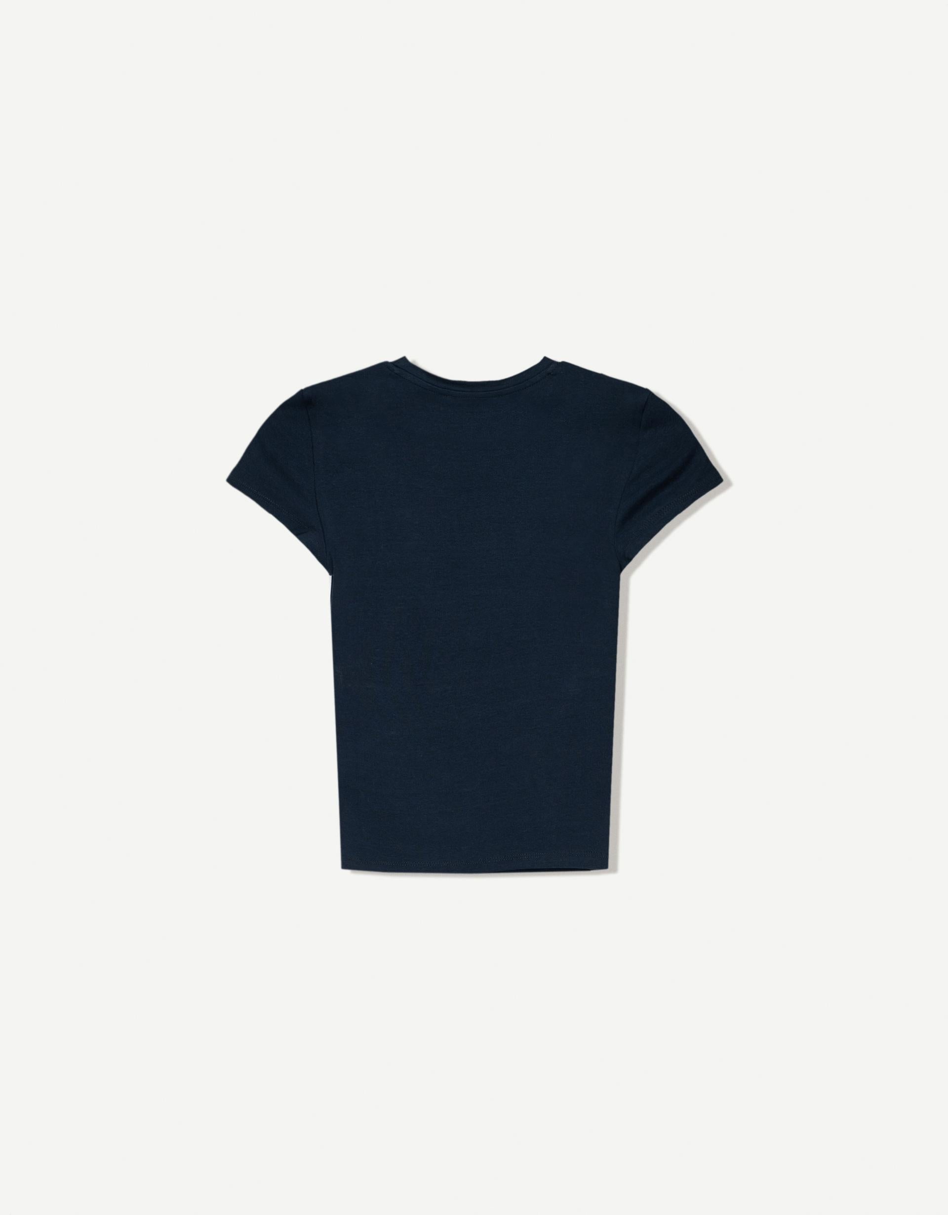 Kadın kısa kollu bisiklet yaka t-shirt