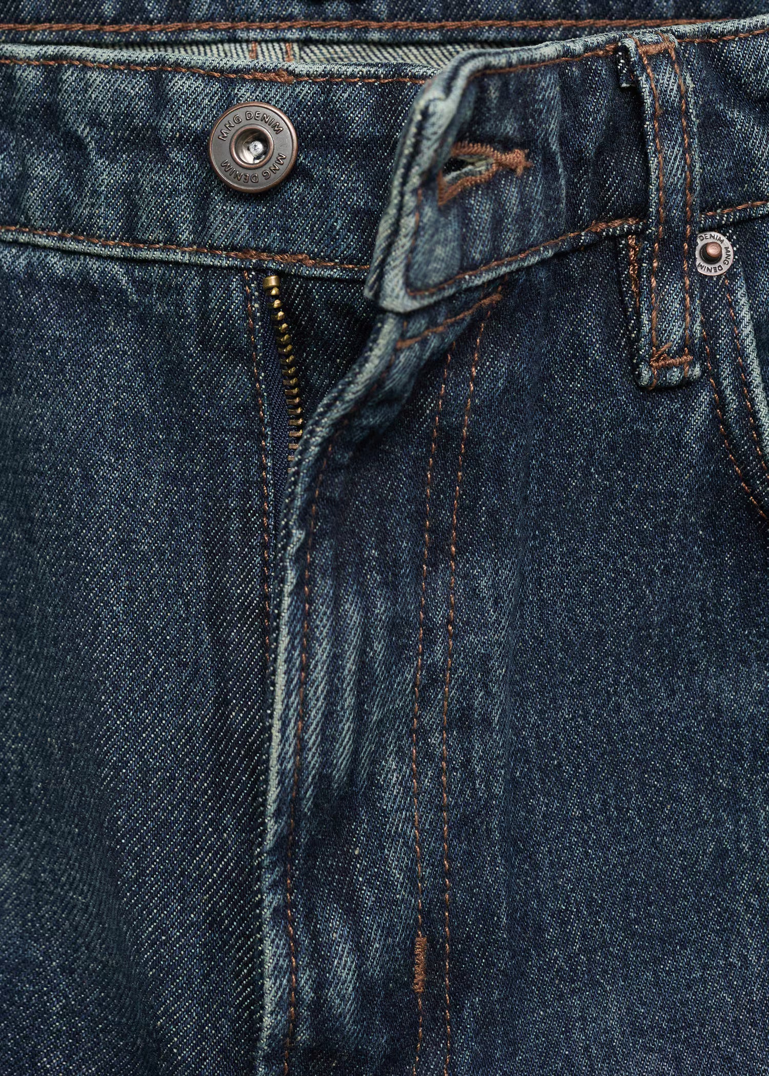 Düz Kesim Koyu Yıkama Jean Pantolon