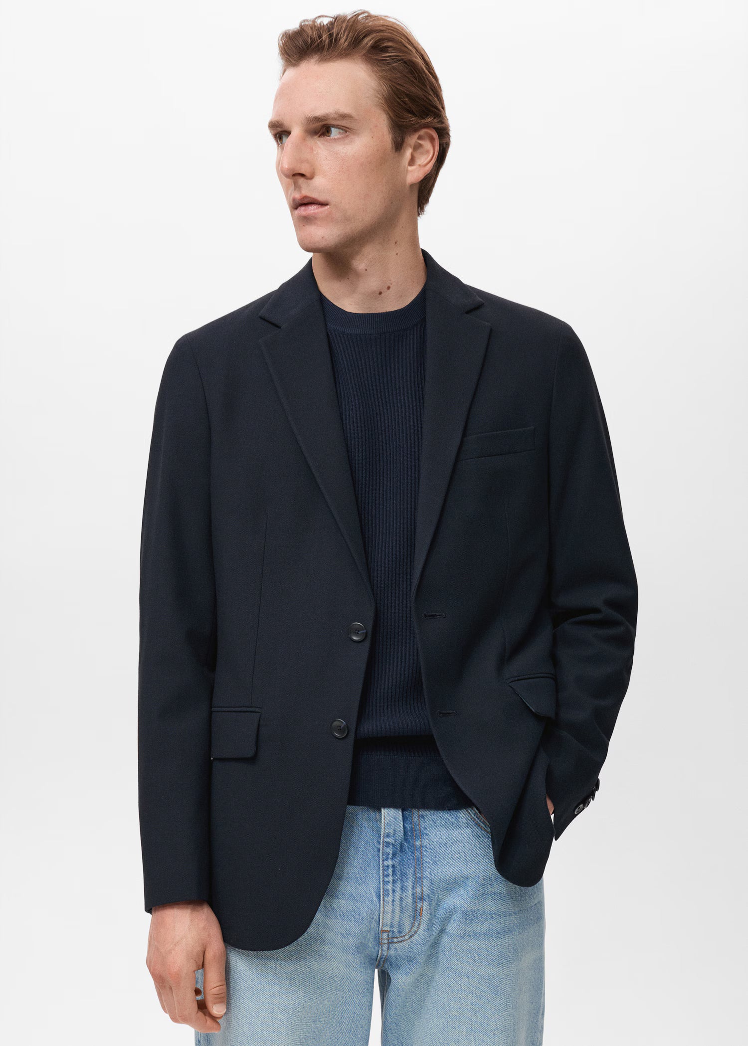 Dar Kesim Pamuklu Blazer Ceket
