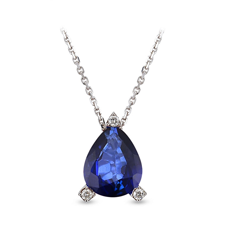 0,27 Karat Pırlanta Safir Kolye